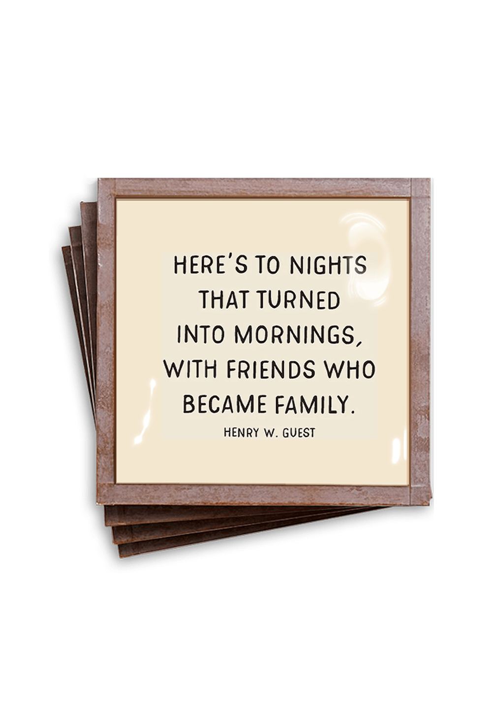 Here's To Nights That Copper & Glass Coasters, Set of 4 - Bensgarden.com