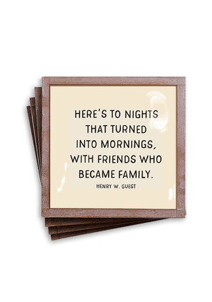 Here's To Nights That Copper & Glass Coasters, Set of 4 - Bensgarden.com