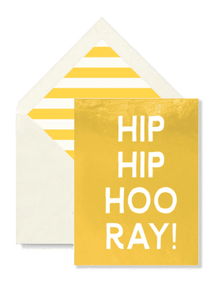 Hip Hip Hooray Greeting Card, Single Folded Card - Bensgarden.com