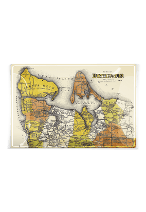 Huntington, Long Island Estate Map Decoupage Glass Tray - Bensgarden.com