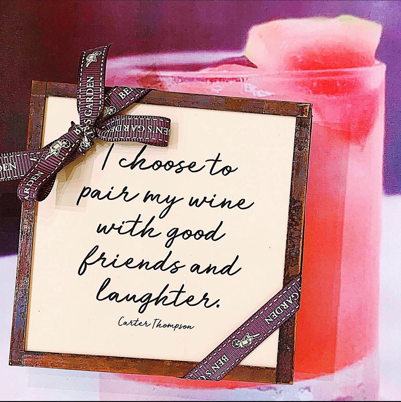 I Choose To Pair My Wine Copper & Glass Coasters, Set of 4 - Bensgarden.com