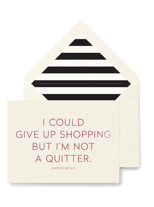 I Could Give Up Shopping Greeting Card, Single Folded Card
