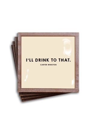 I'll Drink To That Copper & Glass Coasters, Set of 4 - Bensgarden.com