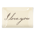 I Love You Script Decoupage Glass Tray - Bensgarden.com