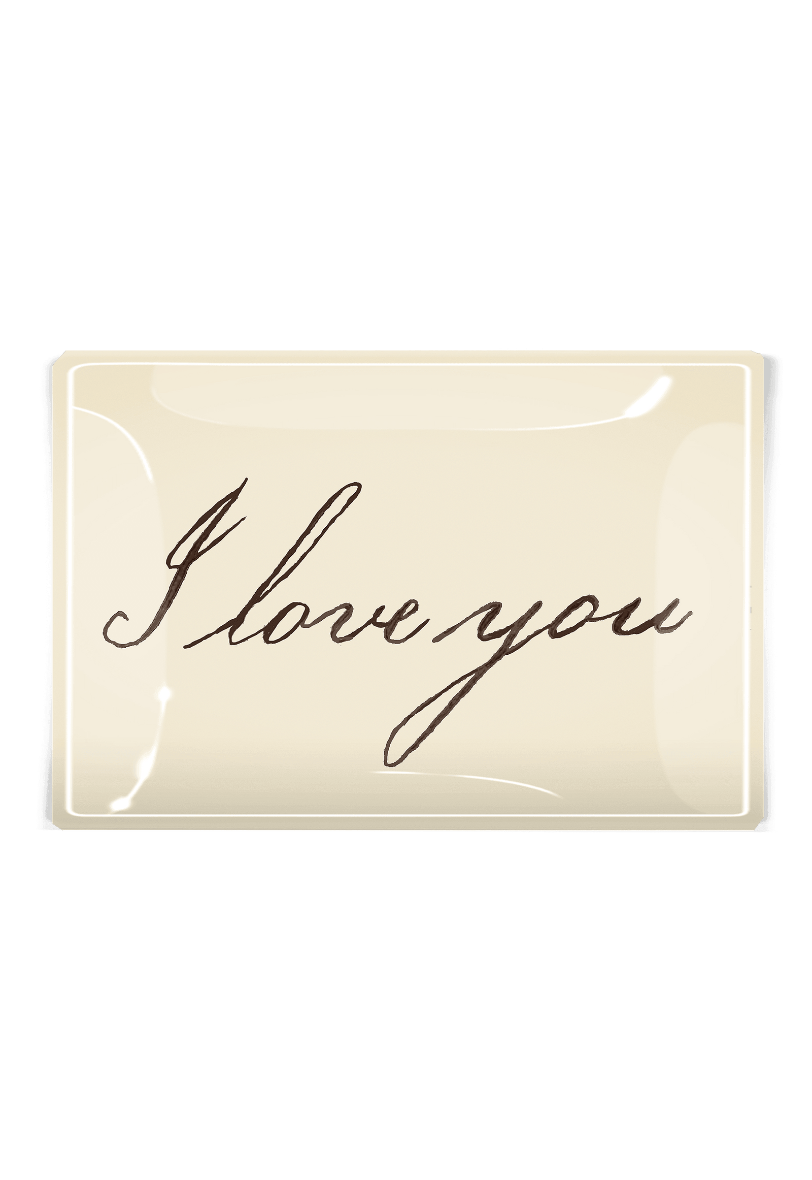 I Love You Script Decoupage Glass Tray - Bensgarden.com