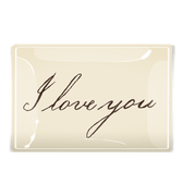 I Love You Script Decoupage Glass Tray - Bensgarden.com