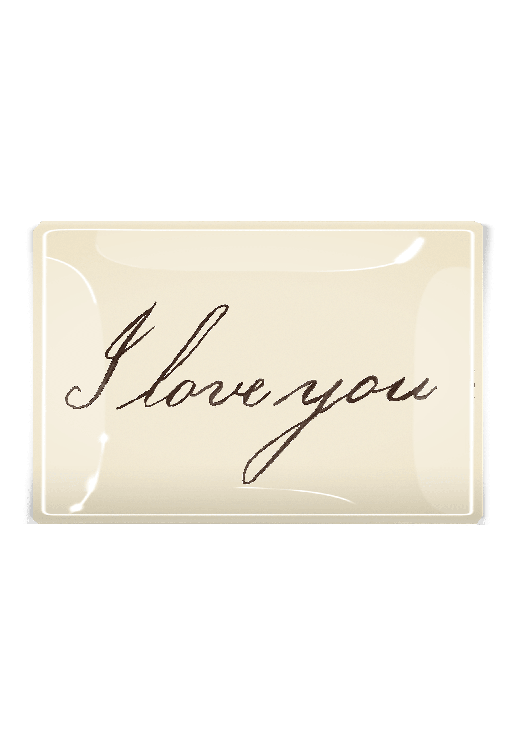 I Love You Script Decoupage Glass Tray - Bensgarden.com