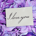 I Love You Script Decoupage Glass Tray - Bensgarden.com