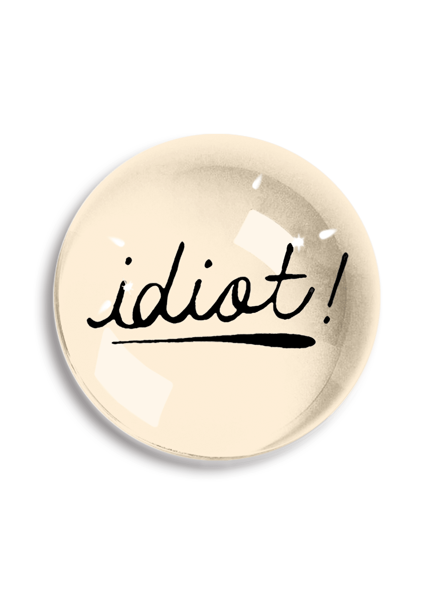 Idiot! Crystal Dome Paperweight - Bensgarden.com