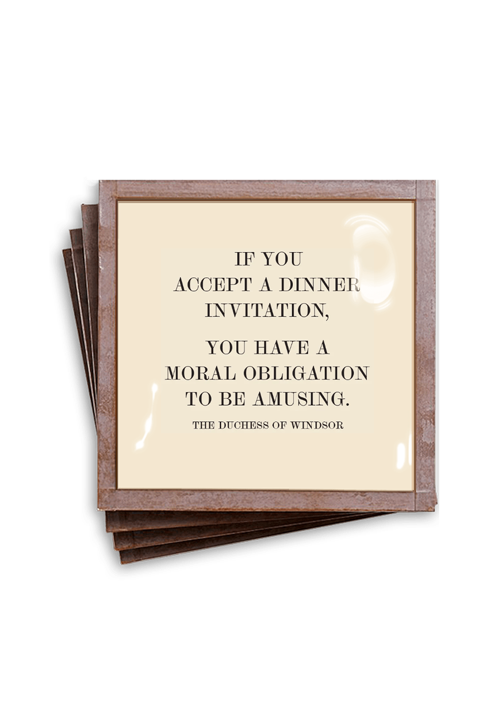 If You Accept A Dinner Copper & Glass Coasters, Set of 4 - Bensgarden.com