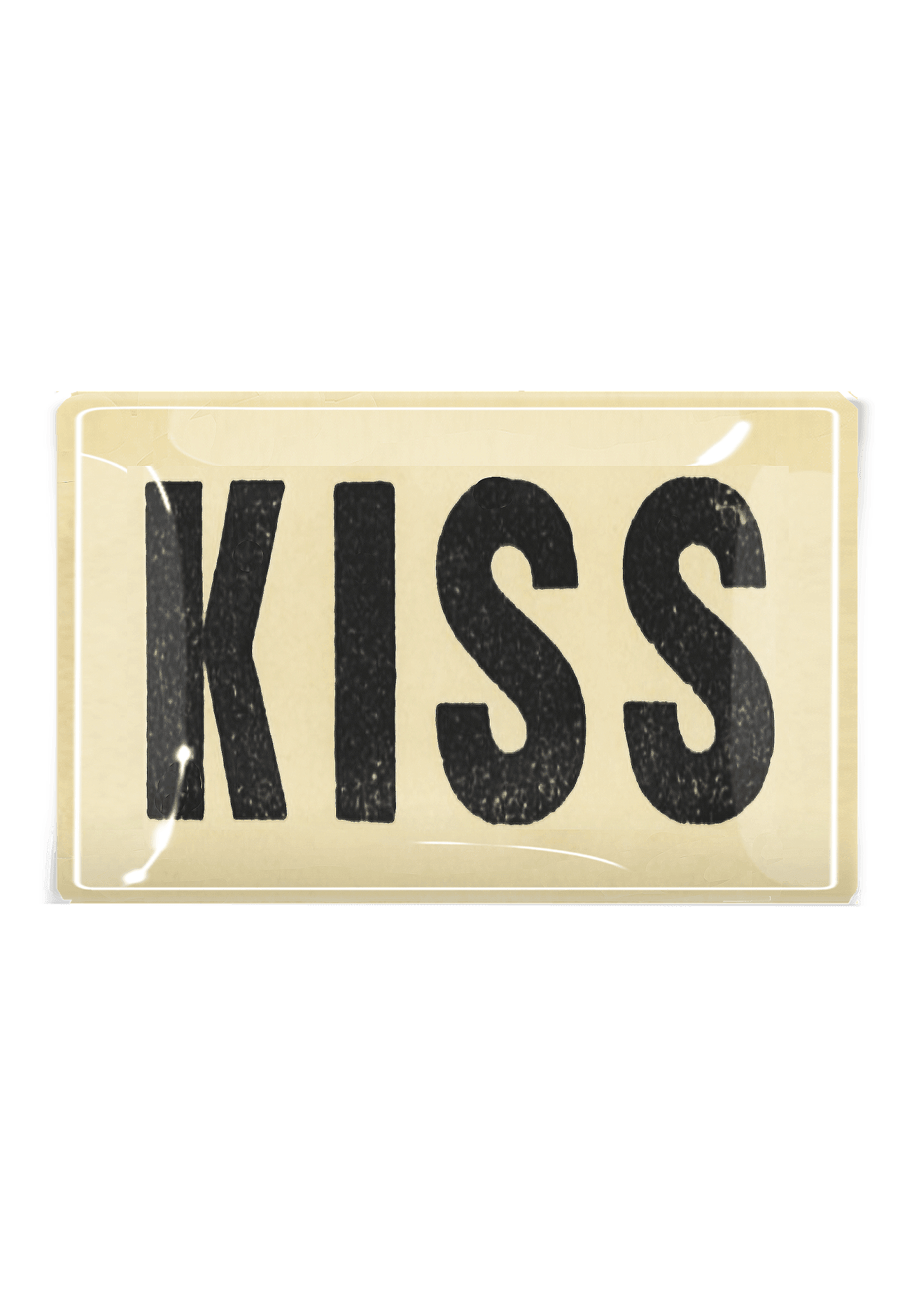 Kiss Typeface Decoupage Glass Tray