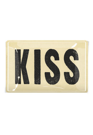 Kiss Typeface Decoupage Glass Tray