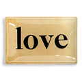 Love Small Typeface Decoupage Glass Tray - Bensgarden.com