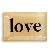 Love Small Typeface Decoupage Glass Tray - Bensgarden.com