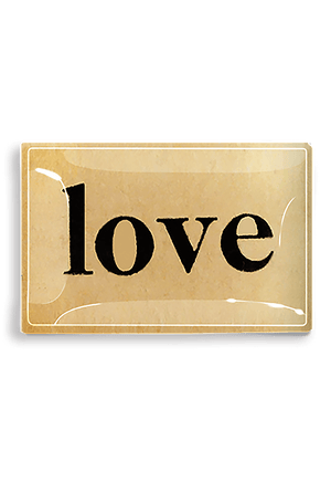 Love Small Typeface Decoupage Glass Tray - Bensgarden.com