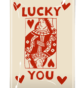 Lucky You Queen Of Hearts Decoupage Glass Tray - Bensgarden.com