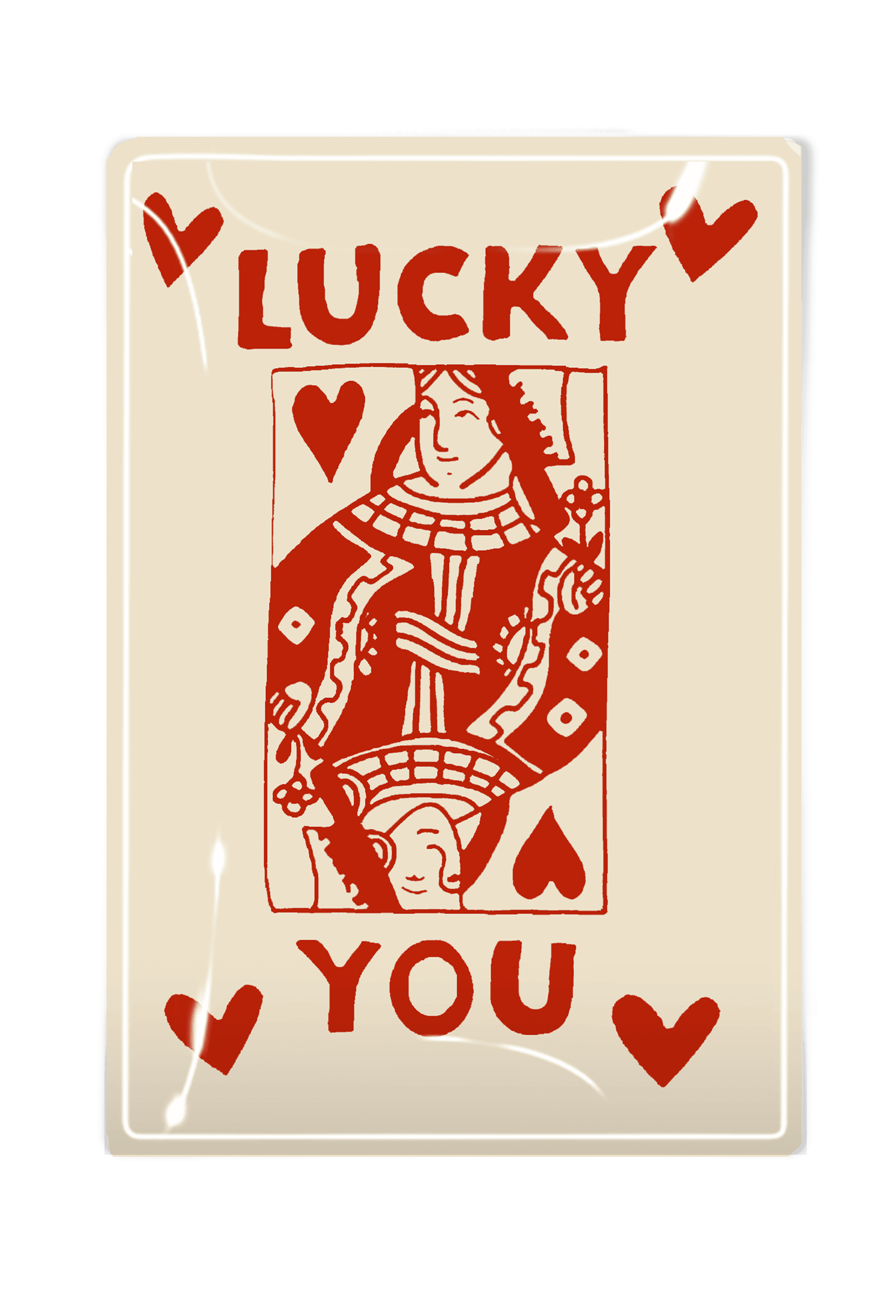 Lucky You Queen Of Hearts Decoupage Glass Tray - Bensgarden.com