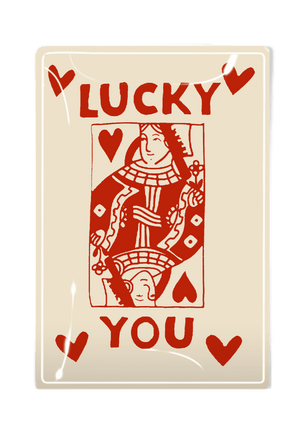 Lucky You Queen Of Hearts Decoupage Glass Tray - Bensgarden.com