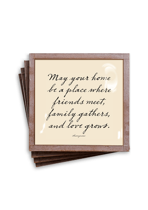 May Your Home Copper & Glass Coasters, Set of 4 - Bensgarden.com