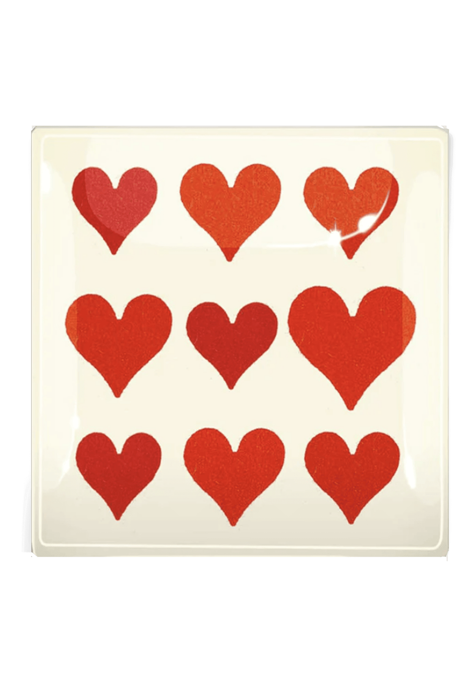 Nine Of Hearts Decoupage Glass Tray - Bensgarden.com
