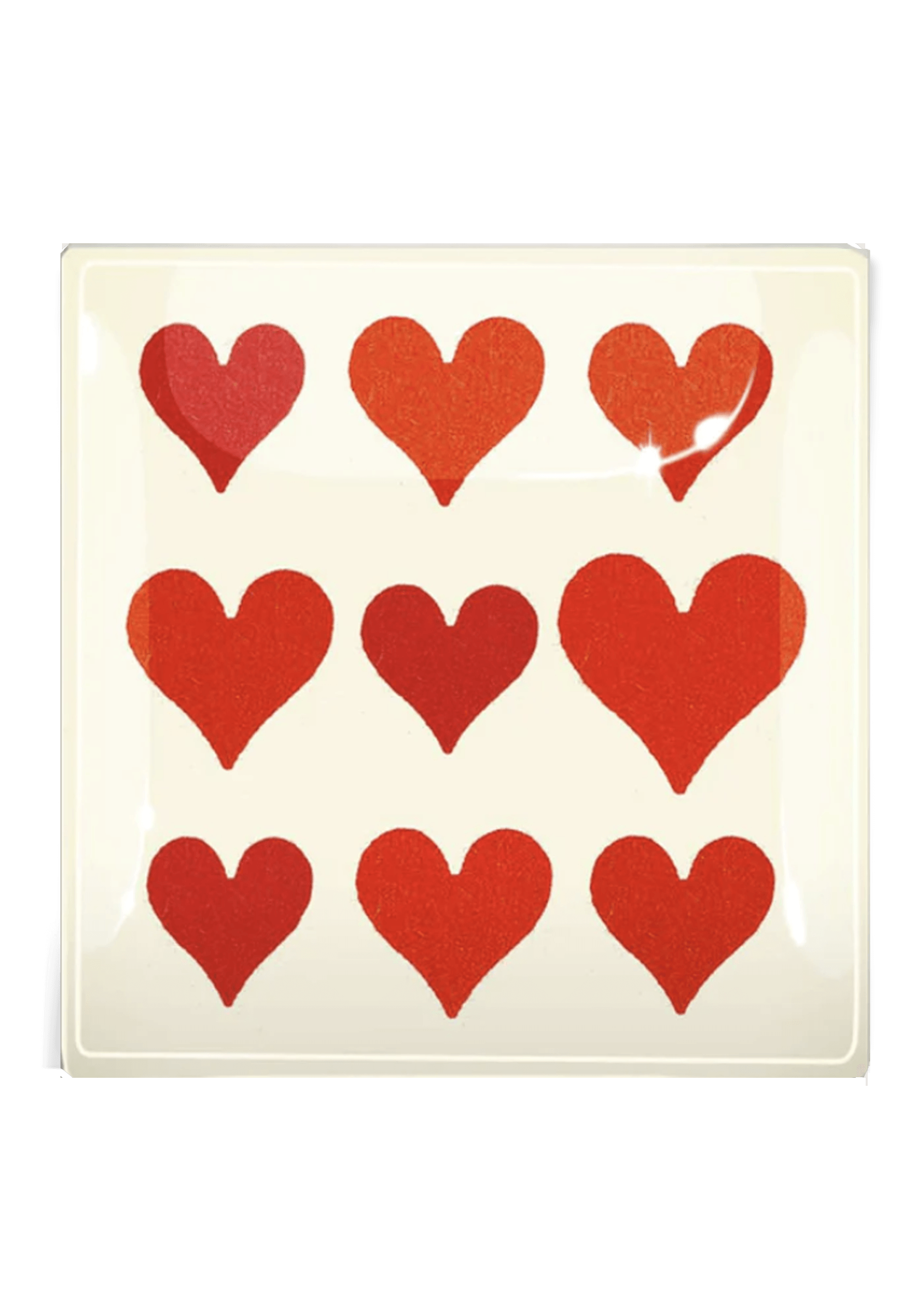 Nine Of Hearts Decoupage Glass Tray - Bensgarden.com