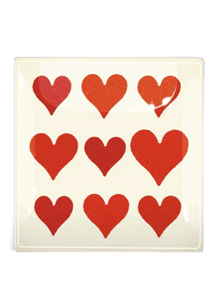 Nine Of Hearts Decoupage Glass Tray - Bensgarden.com