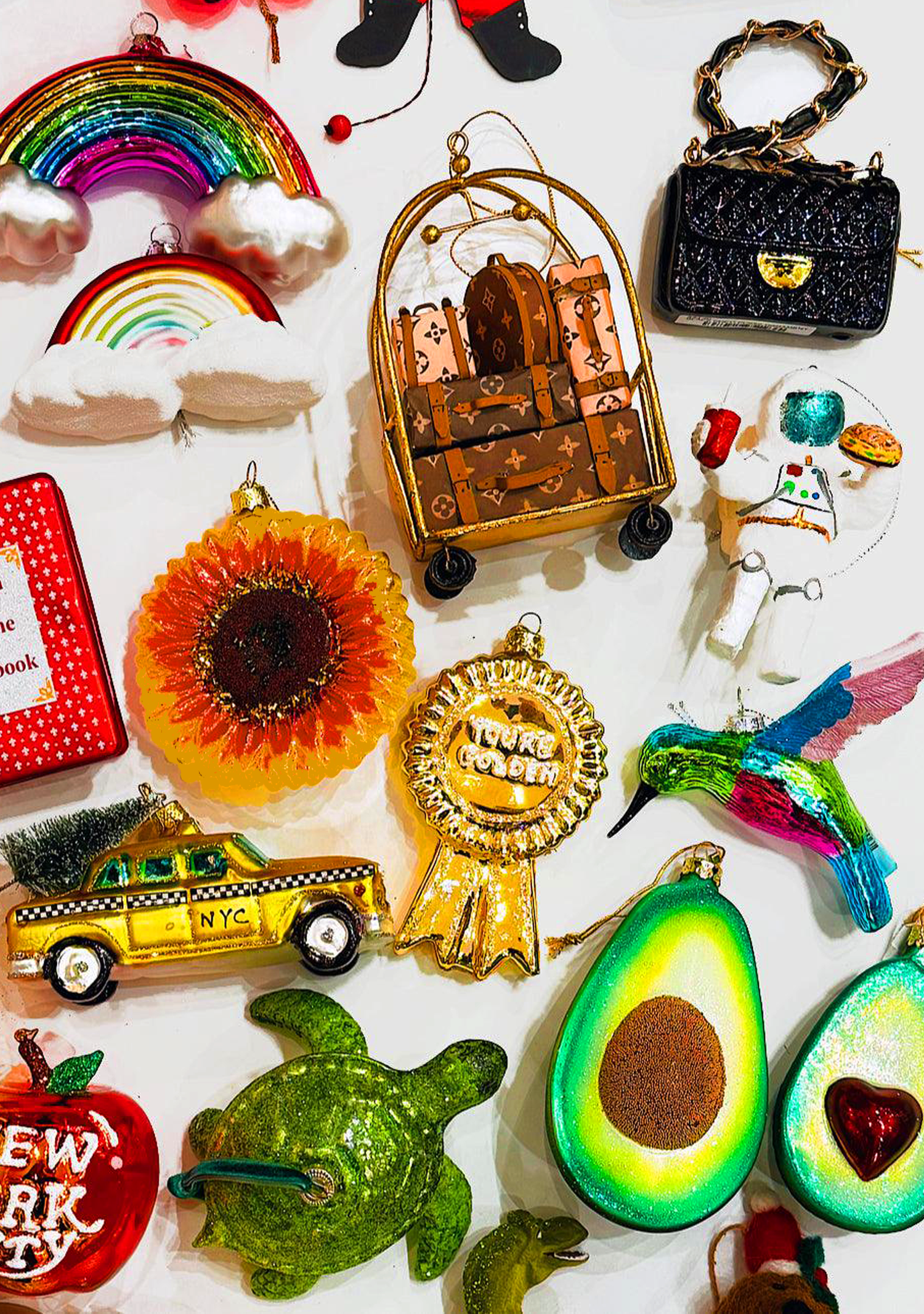 Fancy Fashion Luggage Luxury Hotel Cart Christmas Ornament