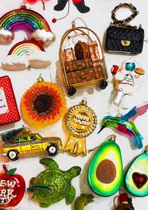 Fancy Fashion Luggage Luxury Hotel Cart Christmas Ornament