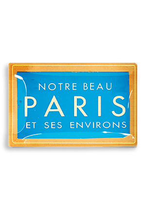 Paris Ticket Decoupage Glass Tray - Bensgarden.com