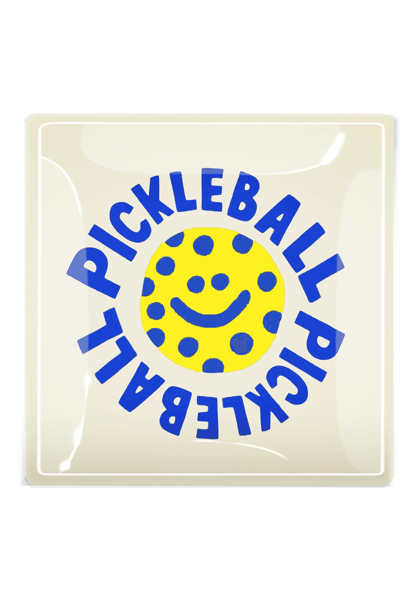 Pickleball Pickleball Decoupage Glass Tray - Bensgarden.com