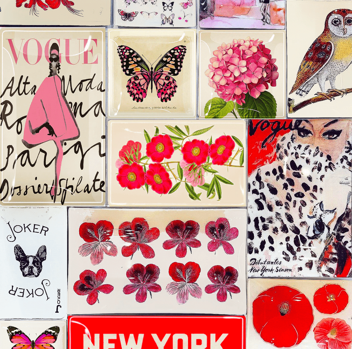 Pink Butterly Decoupage Glass Tray - Bensgarden.com