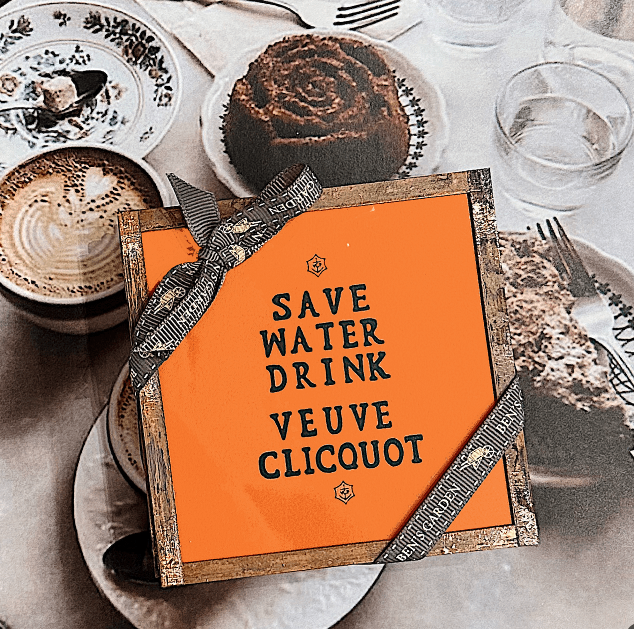 Save Water, Drink Veuve Clicquot Coasters, Set of 4 - Bensgarden.com