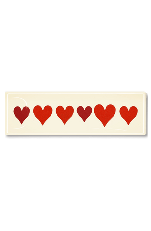 Six Of Hearts Decoupage Glass Tray