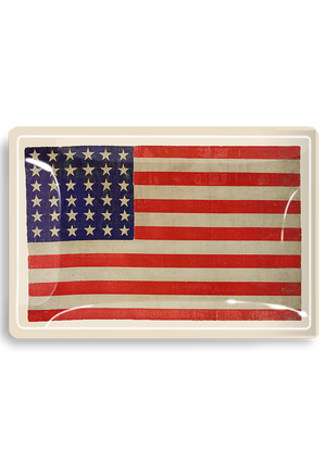 Bensgarden.com | Star Spangled Banner American Flag Decoupage Glass Tray - Ben's Garden. Made in New York City.