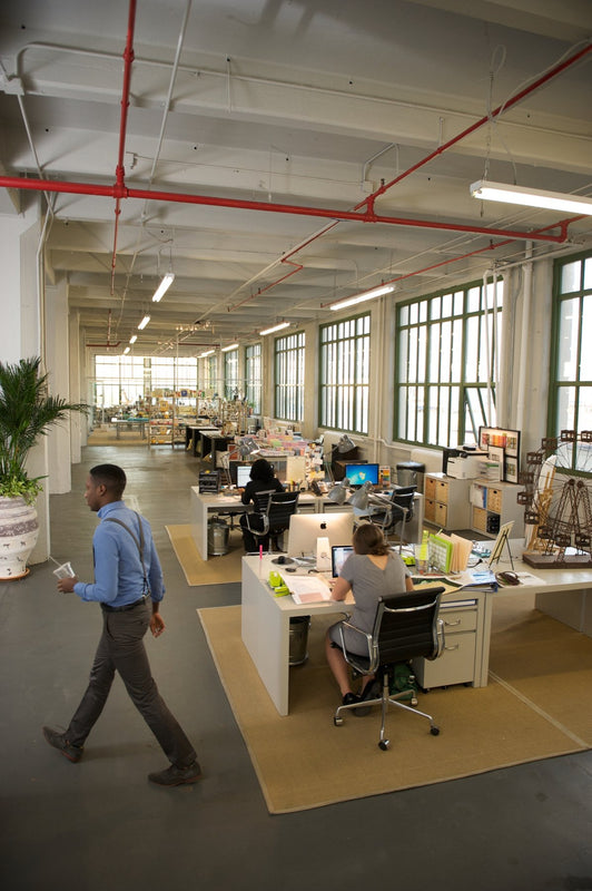 The long, light-filled floor of the Ben's Garden studio in Brooklyn