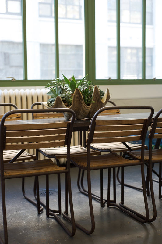 The long table in the Ben's Garden studio