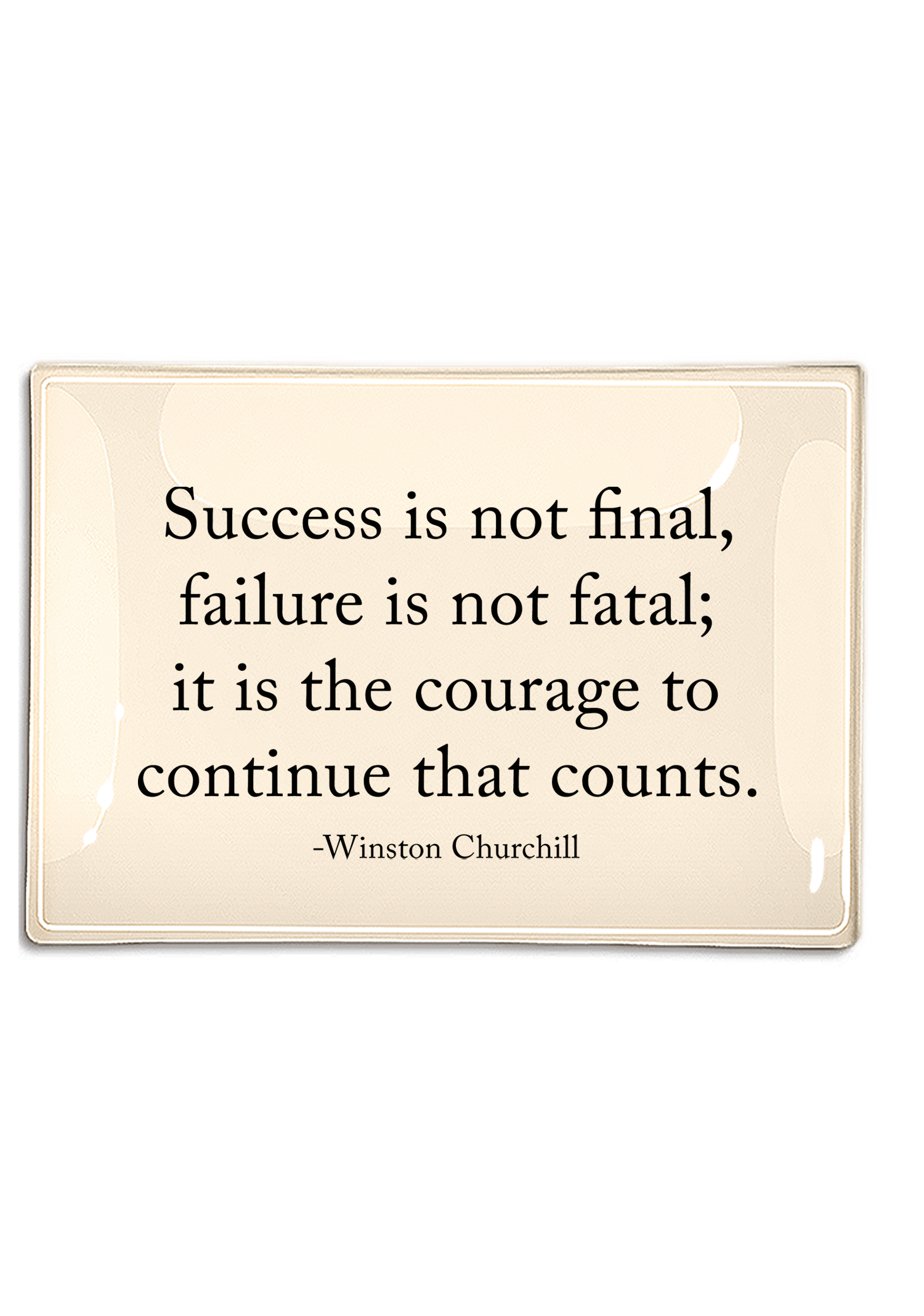 Success Is Not Final Decoupage Glass Tray - Bensgarden.com