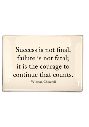 Success Is Not Final Decoupage Glass Tray - Bensgarden.com