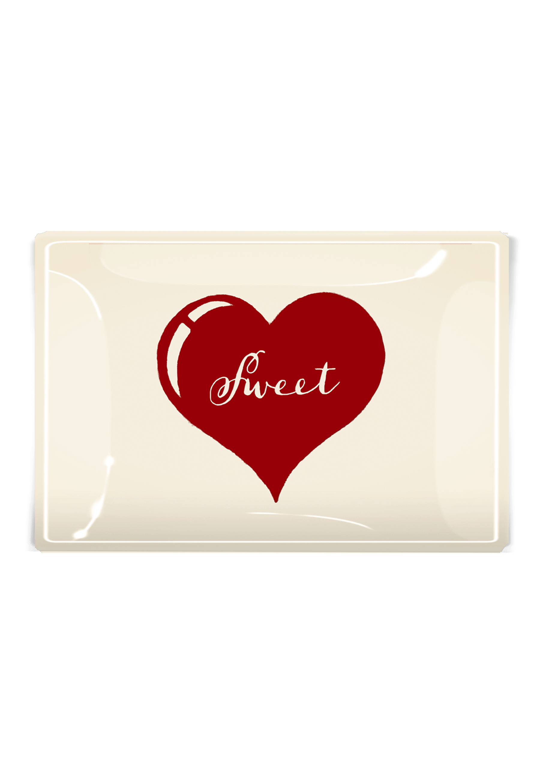 Sweet Heart Decoupage Glass Tray - Bensgarden.com