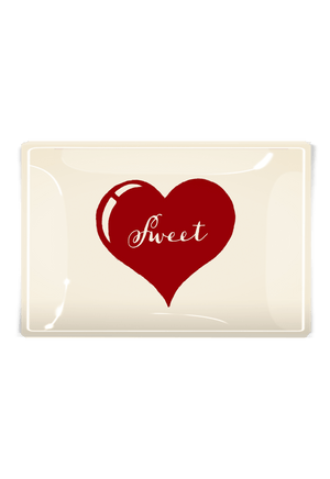 Sweet Heart Decoupage Glass Tray - Bensgarden.com