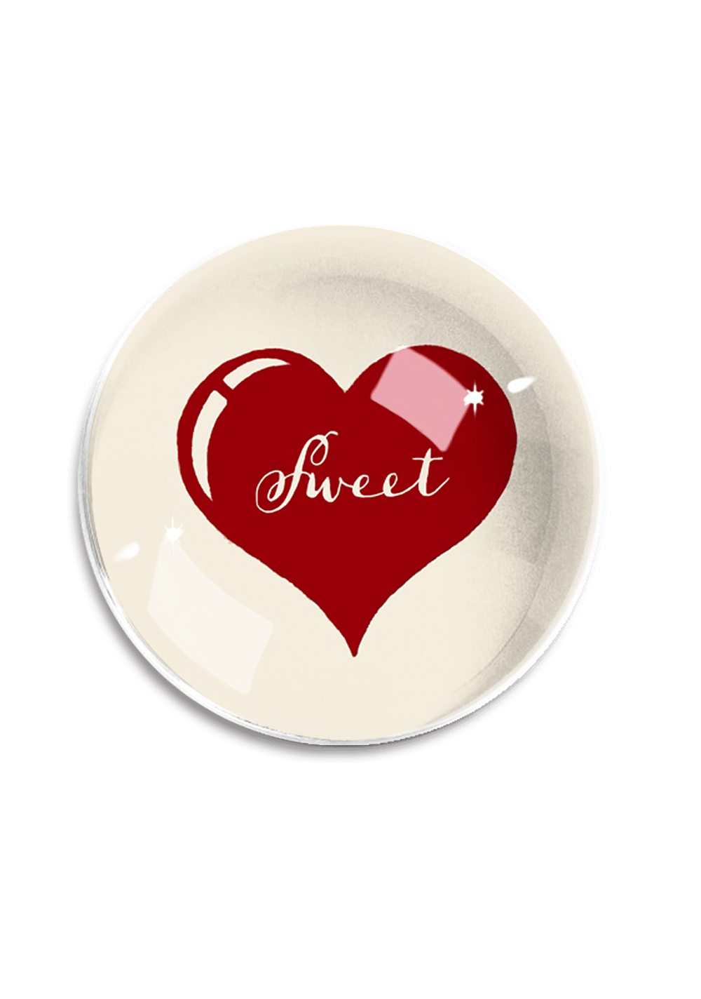 Sweet Heart French Crystal Dome Paperweight - Bensgarden.com