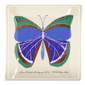 Turquoise Maldives Butterfly Decoupage Glass Tray - Bensgarden.com