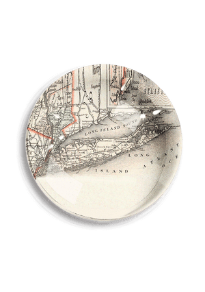 Vintage Long Island Map Crystal Dome Paperweight - Bensgarden.com