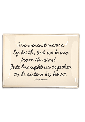 We Weren't Sisters By Birth Decoupage Glass Tray - Bensgarden.com