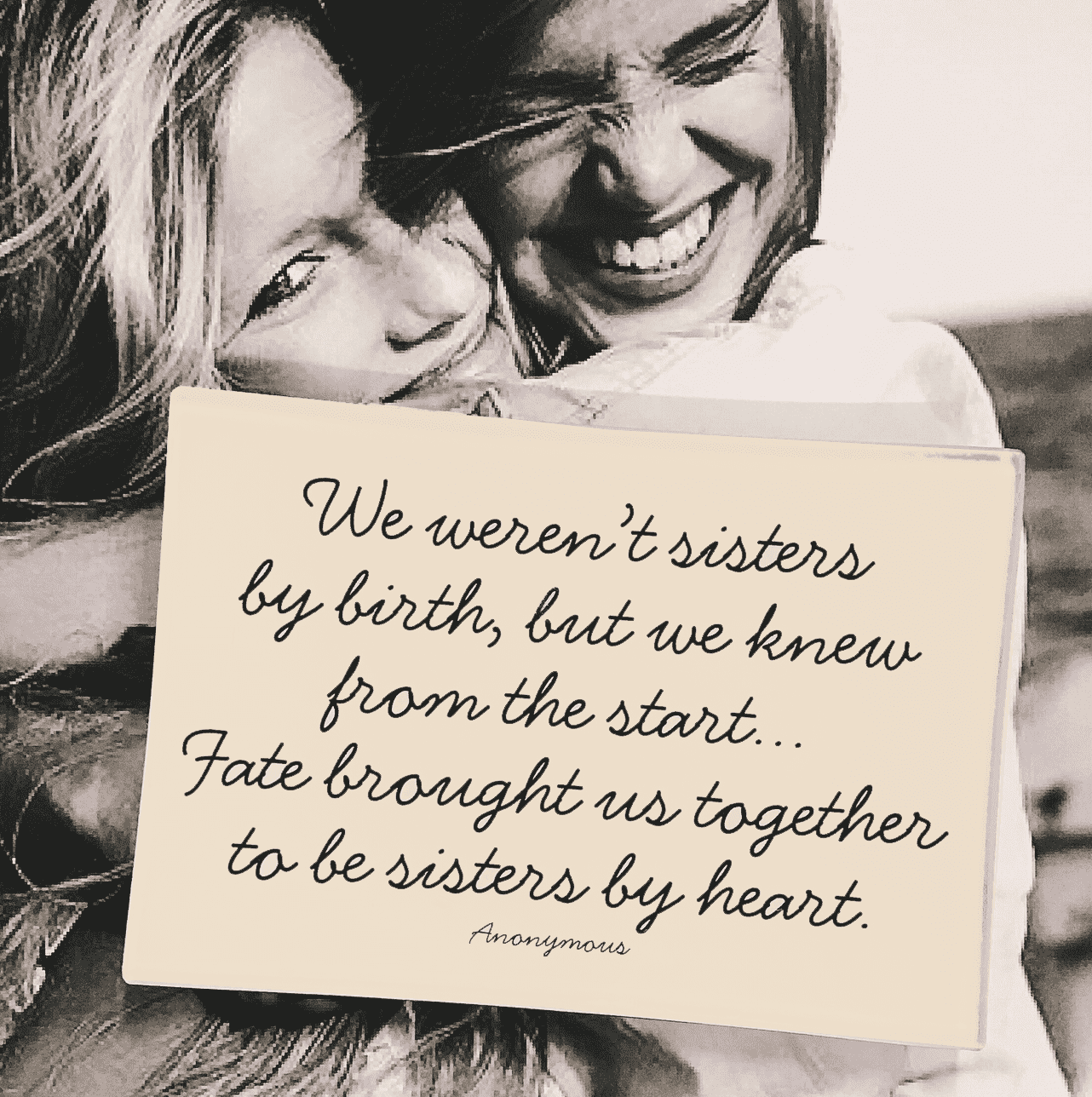 We Weren't Sisters By Birth Decoupage Glass Tray - Bensgarden.com