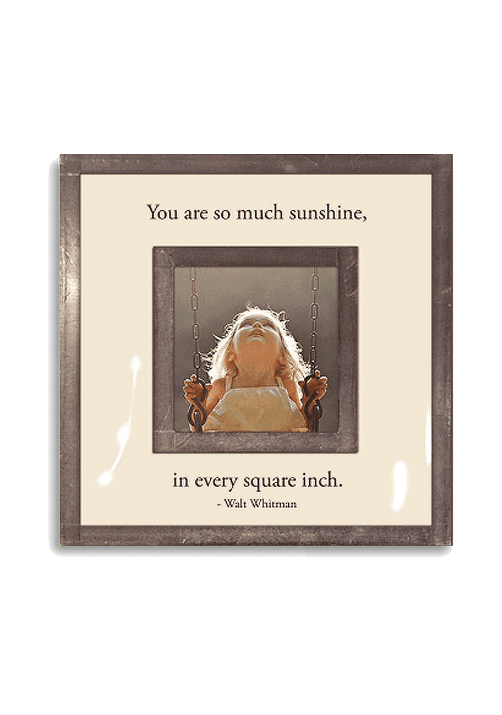 You Are So Much Sunshine 3"x 3" Copper & Glass Photo Frame - Bensgarden.com