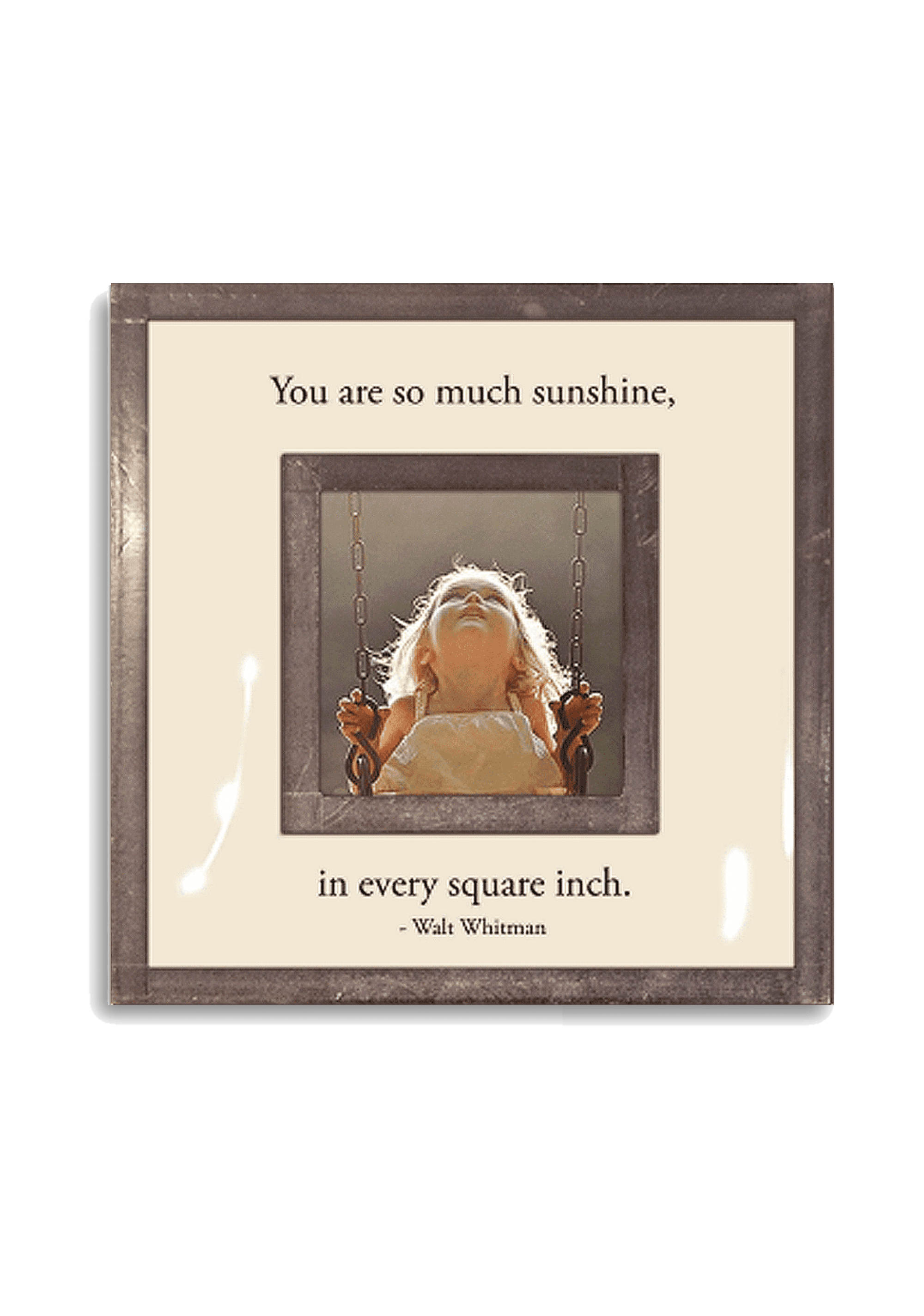 You Are So Much Sunshine 3"x 3" Copper & Glass Photo Frame - Bensgarden.com