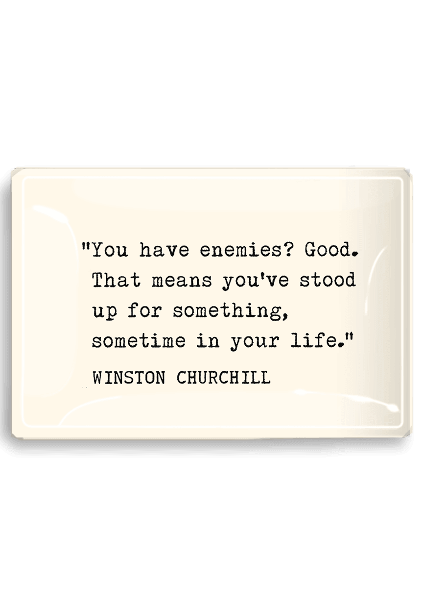 You Have Enemies? Good. Decoupage Glass Tray - Bensgarden.com