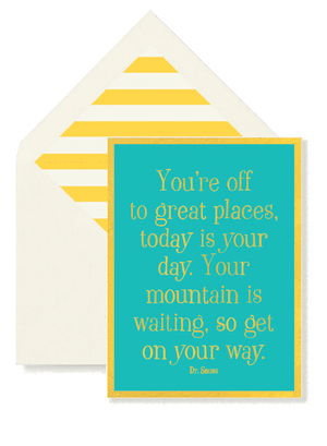 You're Off To Great Places. Greeting Card, Single Folded Card - Bensgarden.com