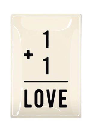 1+1 = Love Decoupage Glass Tray - Bensgarden.com